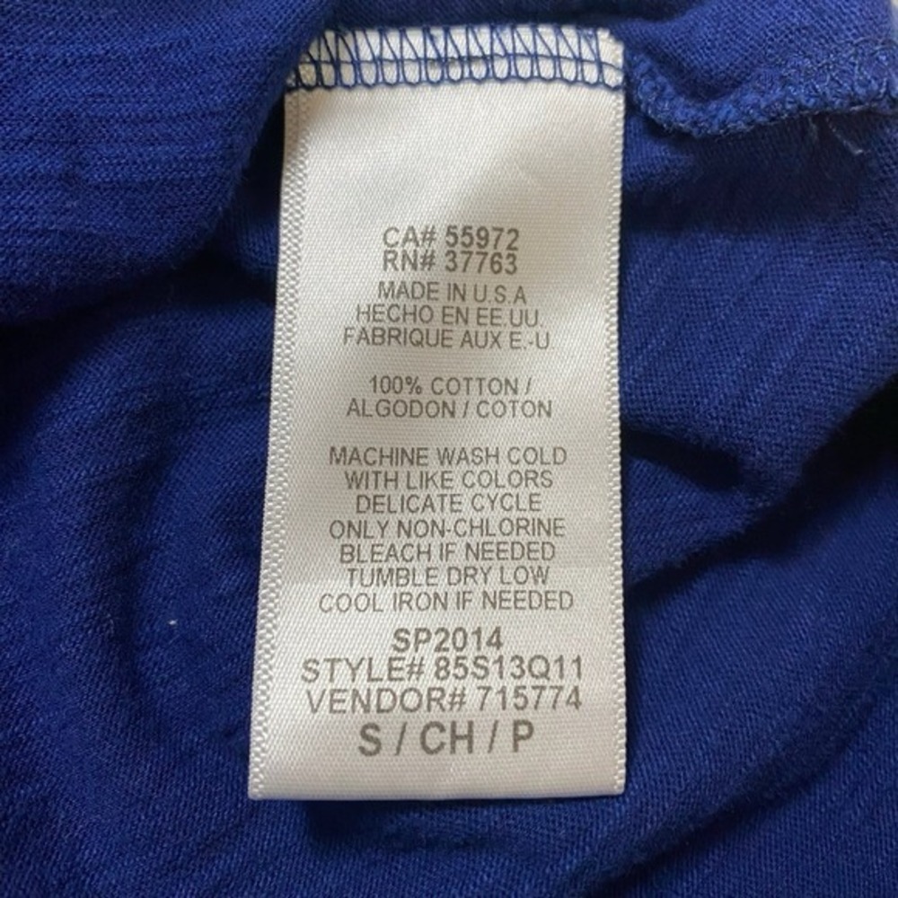 C & C California Womens Dress Small Blue Short Sleeve Drawstring Waist USA Made - Picture 7 of 13